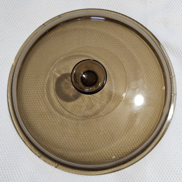 Pyrex Visions Fireside Lid 8.5" amber pot Corning Glass V 2.5C replacement - Picture 2 of 8